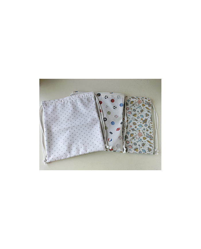 Mochila cuerdas estampada-lisa