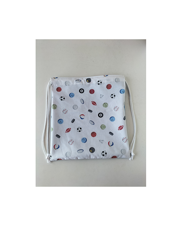 Mochila cuerdas estampada-lisa