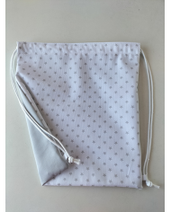 Mochila cuerdas estampada-lisa