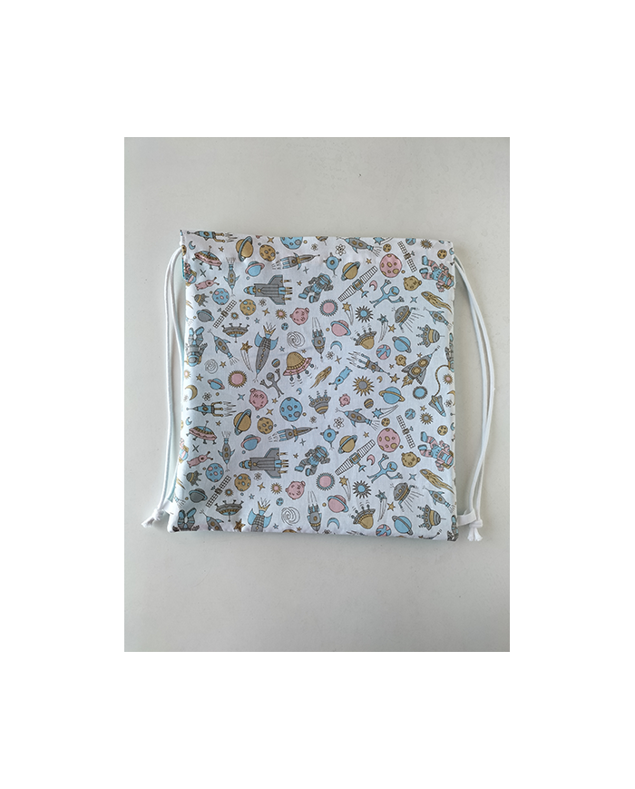 Mochila cuerdas estampada-lisa