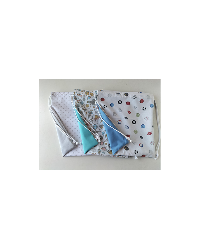 Mochila cuerdas estampada-lisa plástico