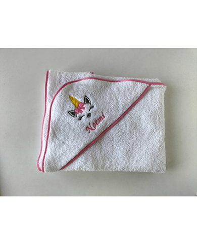 Capa de baño bordada UNICORNIO