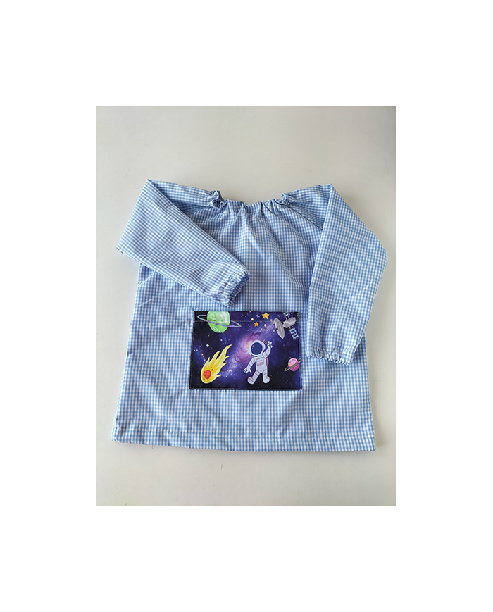 Bata cuello goma bolsillo estampado