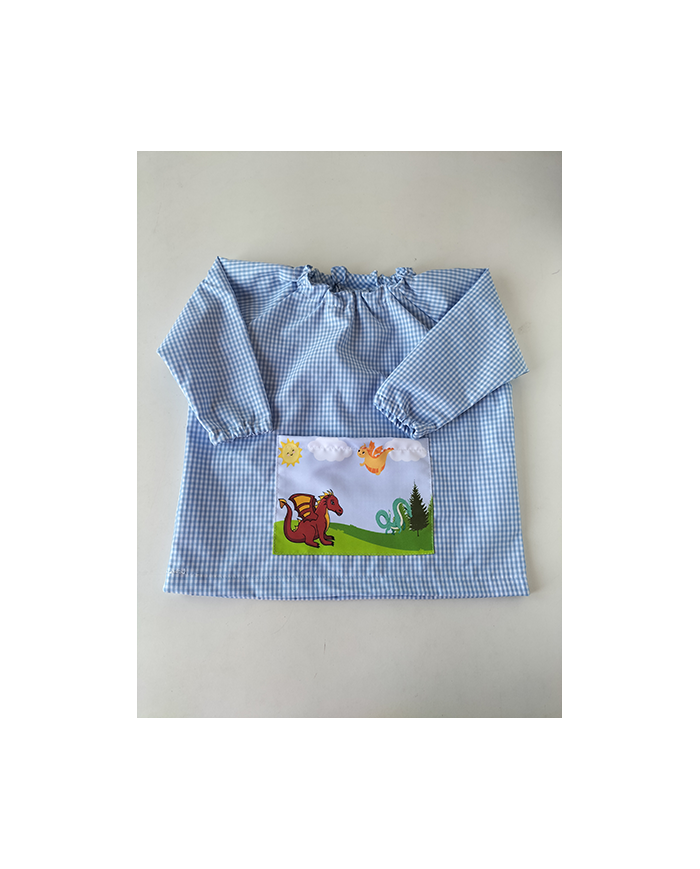 Bata cuello goma bolsillo estampado