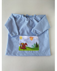 Bata cuello goma bolsillo estampado