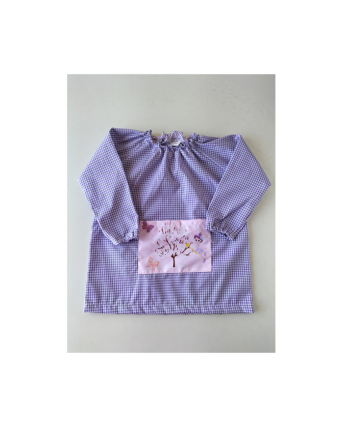 Bata cuello goma bolsillo estampado