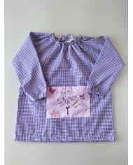 Bata cuello goma bolsillo estampado