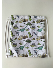 Mochila cuerdas estampada-lisa