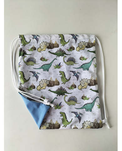 Mochila cuerdas estampada-lisa plástico