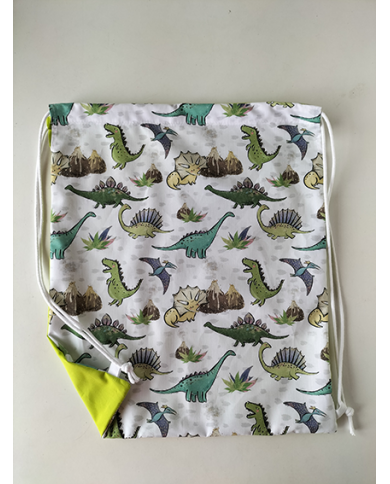 Mochila cuerdas estampada-lisa plástico