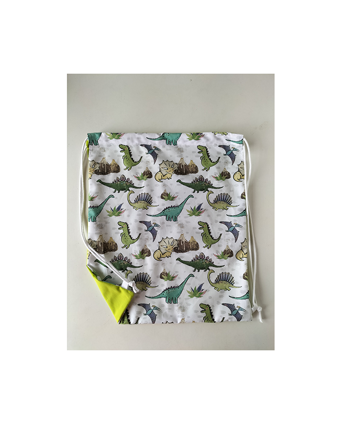 Mochila cuerdas estampada-lisa plástico