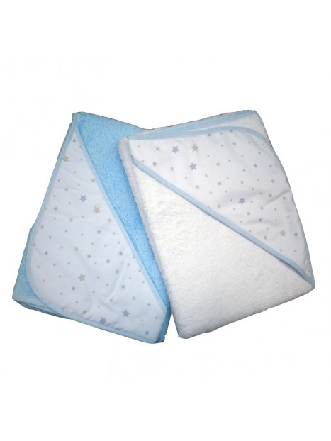 Capa de bany estrelles blau/rosa