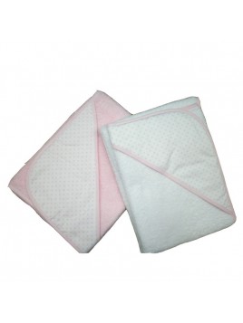 Capa de bany topos blau/rosa