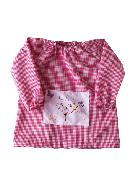 Bata cuello goma bolsillo estampado