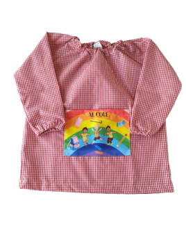 Bata coll goma butxaca estampada.