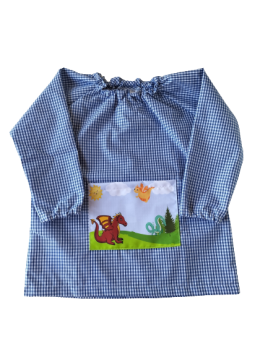 Bata coll goma butxaca estampada.