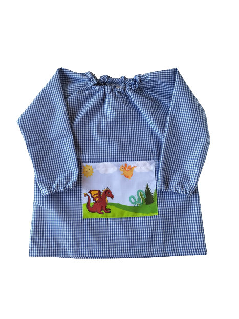 Bata cuello goma bolsillo estampado