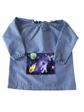 Bata coll goma butxaca estampada.